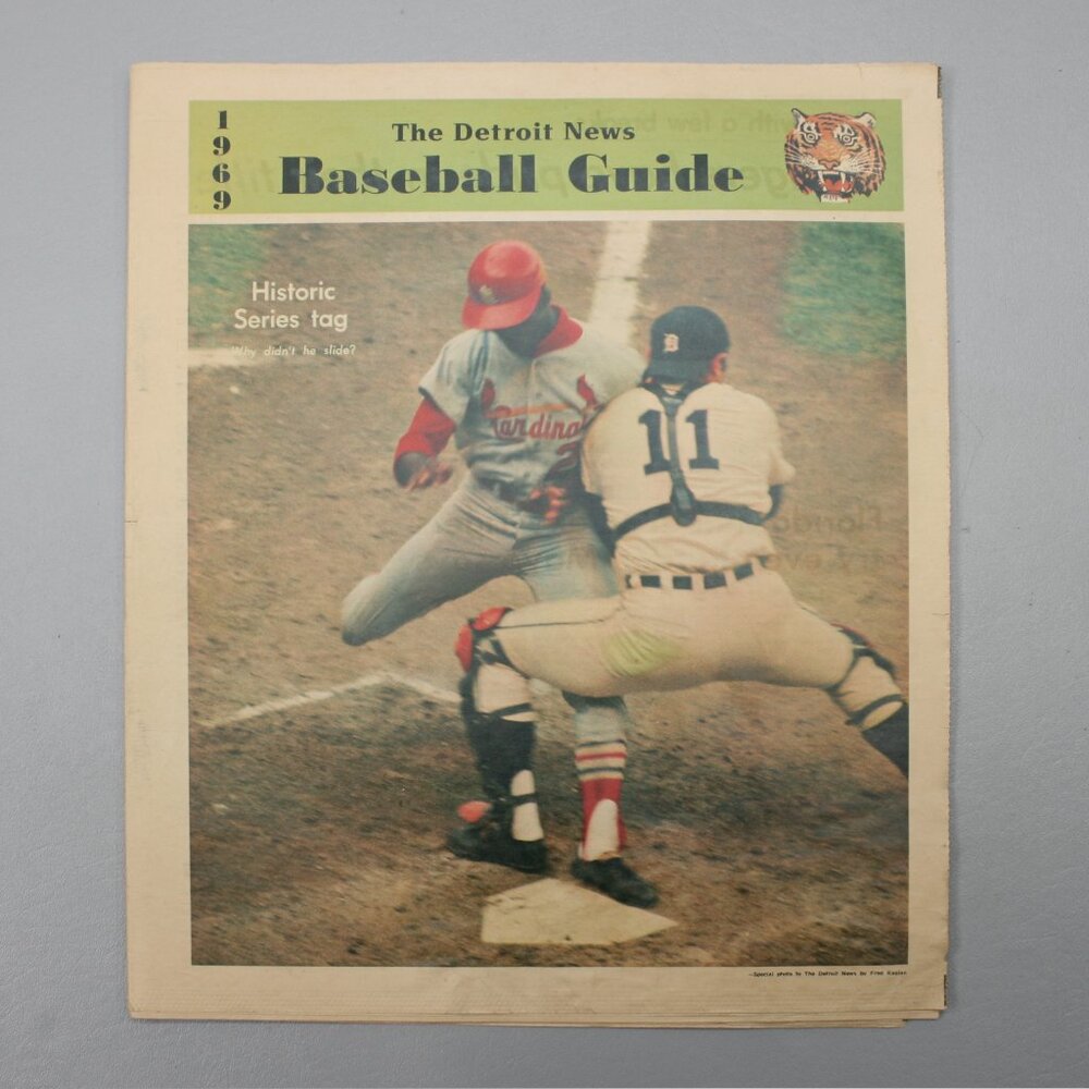 Vintage 1969 The Detroit News Tiger Baseball Guide Series Game Players Newspaper
